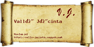 Valló Jácinta névjegykártya